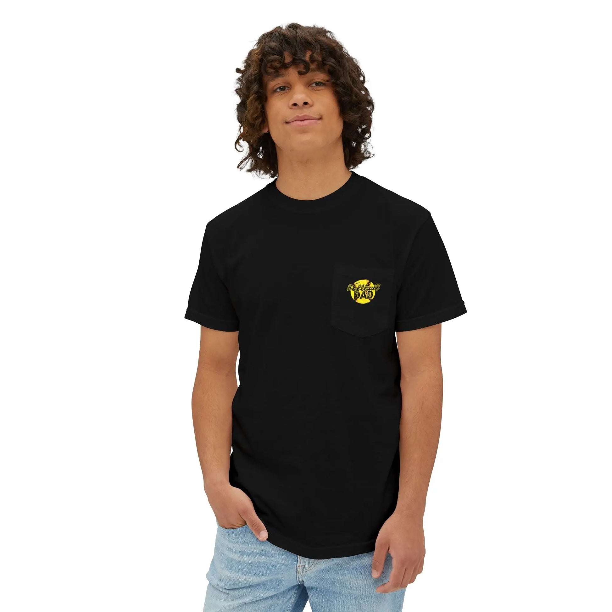 Softball Dad Pocket T-Shirt, Unisex Athletic Tee, Fun Gift for Sports Lovers, Father's Day Shirt, Casual Everyday Wear Printify
