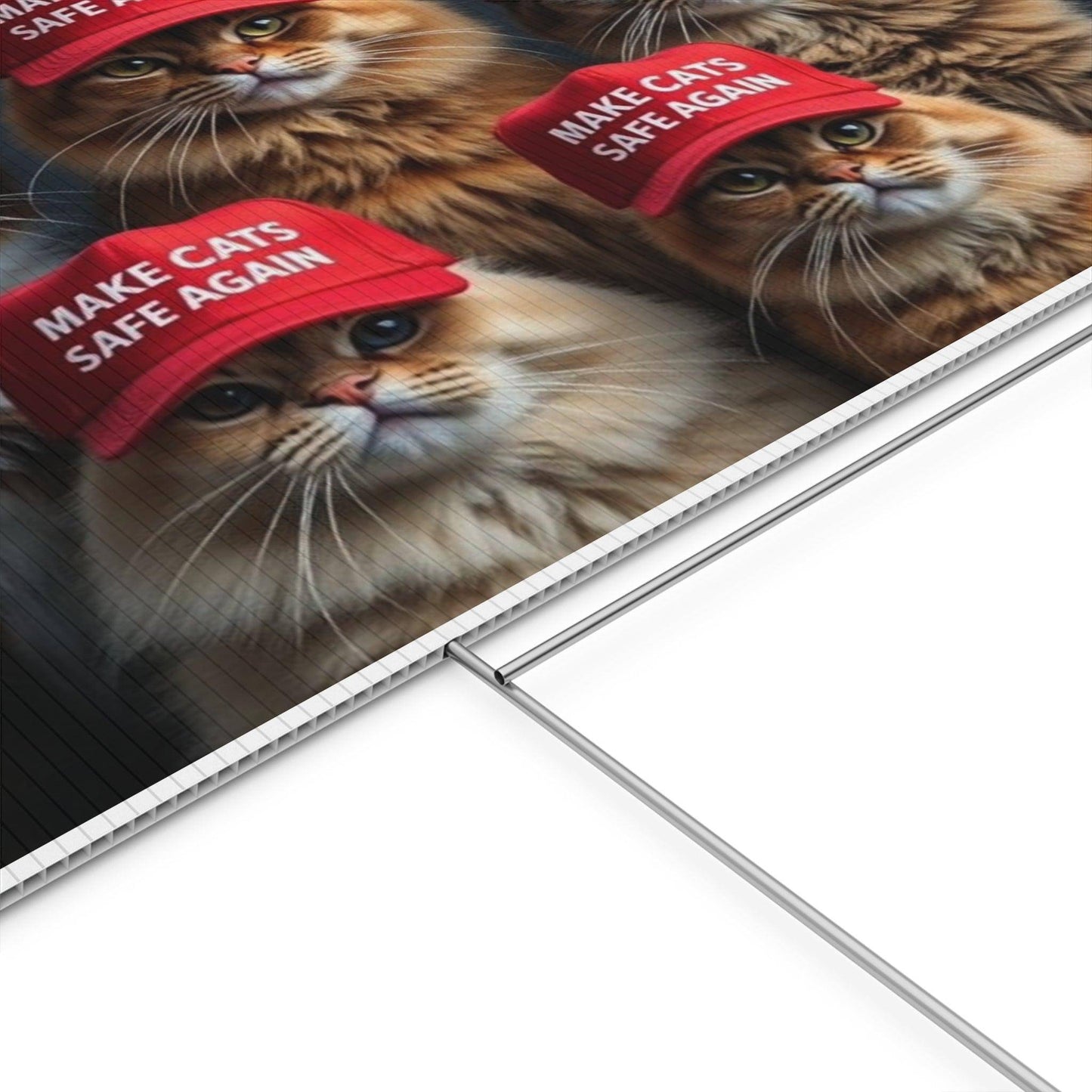 Yard Sign - Make Cats Safe Again - Galvaleos Galvaleos Galvaleos 18″ x 12″ (Horizontal) Printify Home Decor Yard Sign - Make Cats Safe Again