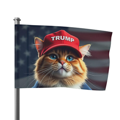 Trump Cat American Flag MAGA, Patriotic, USA, Conservative - Galvaleos Galvaleos Galvaleos 18" x 12" Printify Home Decor Trump Cat American Flag MAGA, Patriotic, USA, Conservative