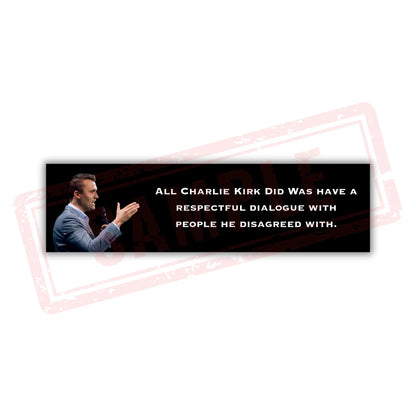 Charlie Kirk Tribute Bumper Stickers Galvaleos