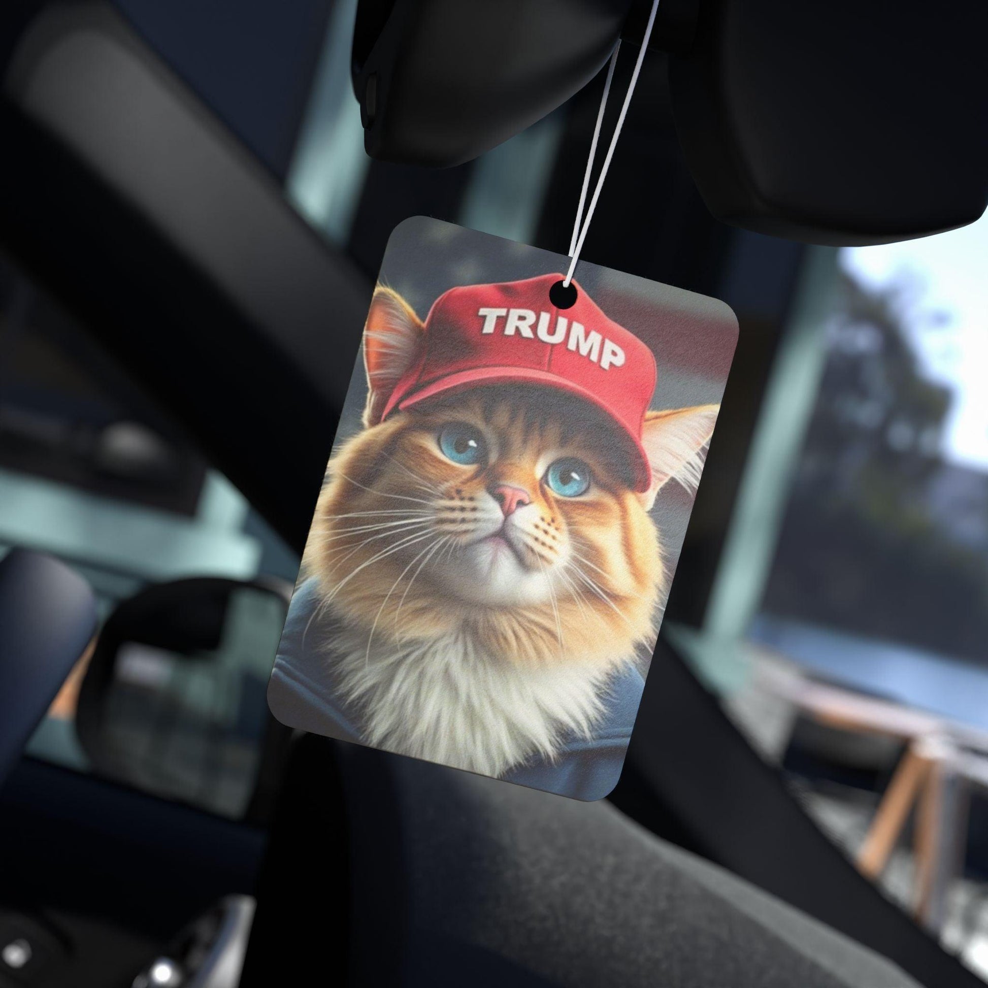 Cats for Trump Car Air Freshner, Political Car Accessory, Funny President Gift, Vehicle Scent Diffuser, Unique Novelty Item - Galvaleos Galvaleos Galvaleos 2.75'' × 4'' / Rectangle / Black Ice Printify Accessories Cats for Trump Car Air Freshner, Political Car Accessory, Funny President Gift, Vehicle Scent Diffuser, Unique Novelty Item