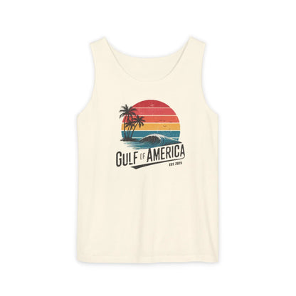 Gulf of America Sleeveless Shirt, Retro Beach Tank, Summer Unisex Tank, Beach Sunset Muscle Tee, Coastal Tank Printify