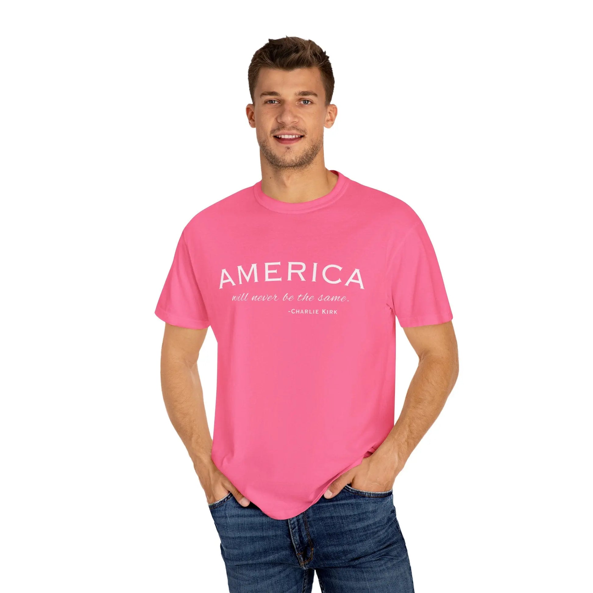 American Will Never Be The Same, Charlie Kirk Tribute T-shirt, Charlie Kirk Quote, RIP Memorial Shirt, USA Hero Apparel, American Patriot - Galvaleos