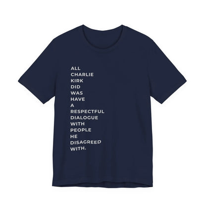 American Patriot Charlie Kirk Shirt, Unisex Tee for Rip Charlie Kirk Supporters, Political Activist Gift, Red White Blue Tee, Conservative - Galvaleos