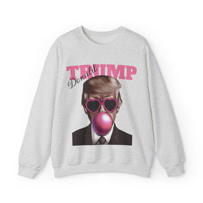 Trump Funny Sweatshirt Trump Won, Bubble Gum, Daddy Trump - Galvaleos Galvaleos Galvaleos Ash / S Printify Sweatshirt Trump Funny Sweatshirt Trump Won, Bubble Gum, Daddy Trump