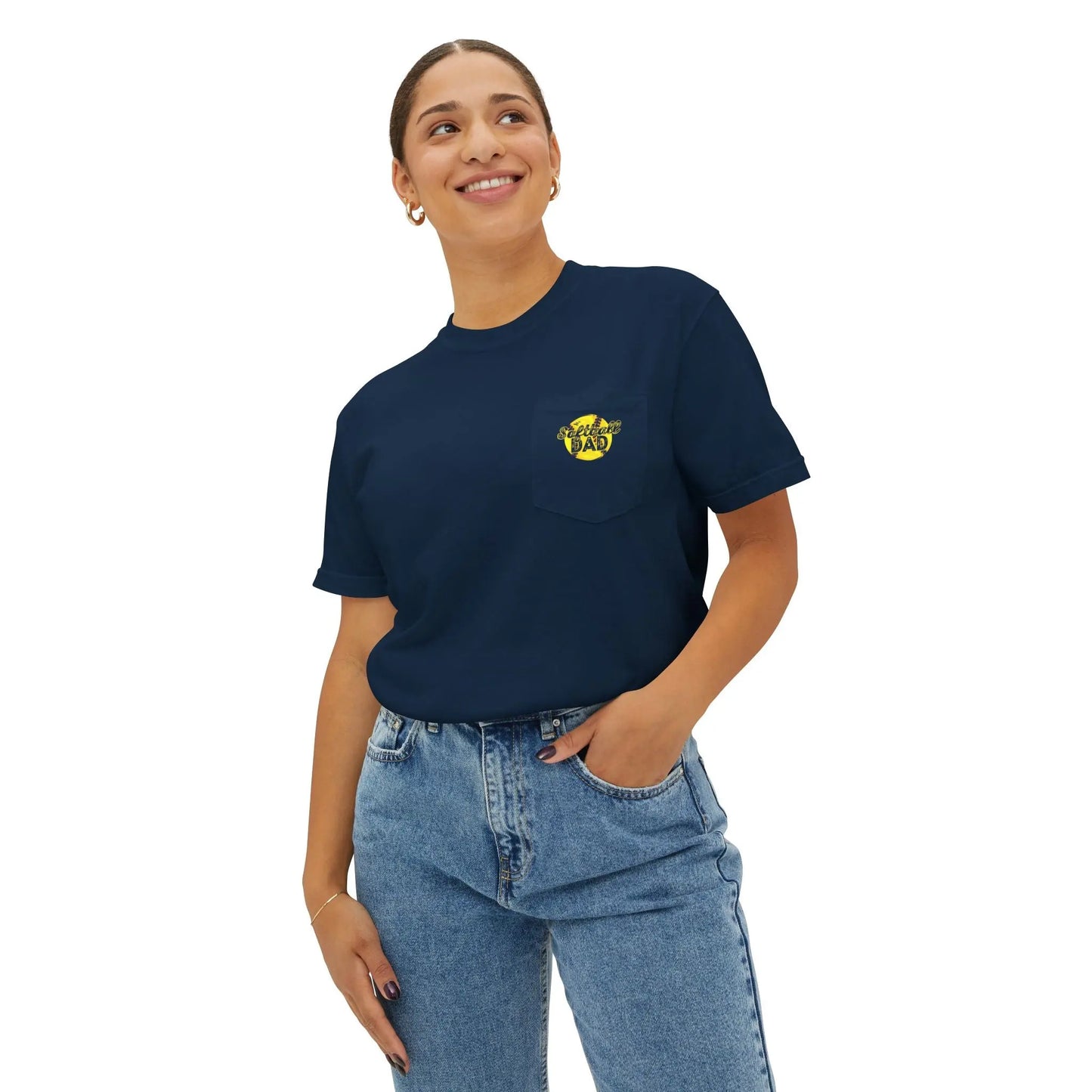 Softball Dad Pocket T-Shirt, Unisex Athletic Tee, Fun Gift for Sports Lovers, Father's Day Shirt, Casual Everyday Wear Printify