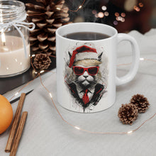 Trump MAGA Cat Santa Hat Christmas Ceramic Mug, Funny Holiday Coffee Cup, Patriotic Kitten Gift, Republican Tea Mug, Conservative Animal - Galvaleos Galvaleos Galvaleos 11oz Printify Mug Trump MAGA Cat Santa Hat Christmas Ceramic Mug, Funny Holiday Coffee Cup, Patriotic Kitten Gift, Republican Tea Mug, Conservative Animal