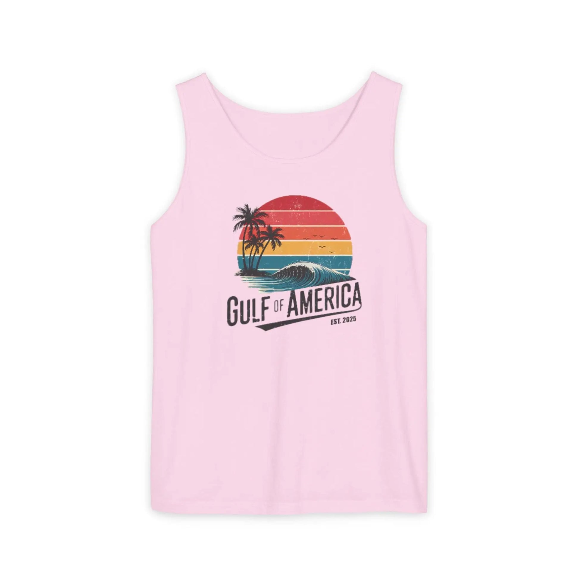 Gulf of America Sleeveless Shirt, Retro Beach Tank, Summer Unisex Tank, Beach Sunset Muscle Tee, Coastal Tank Printify