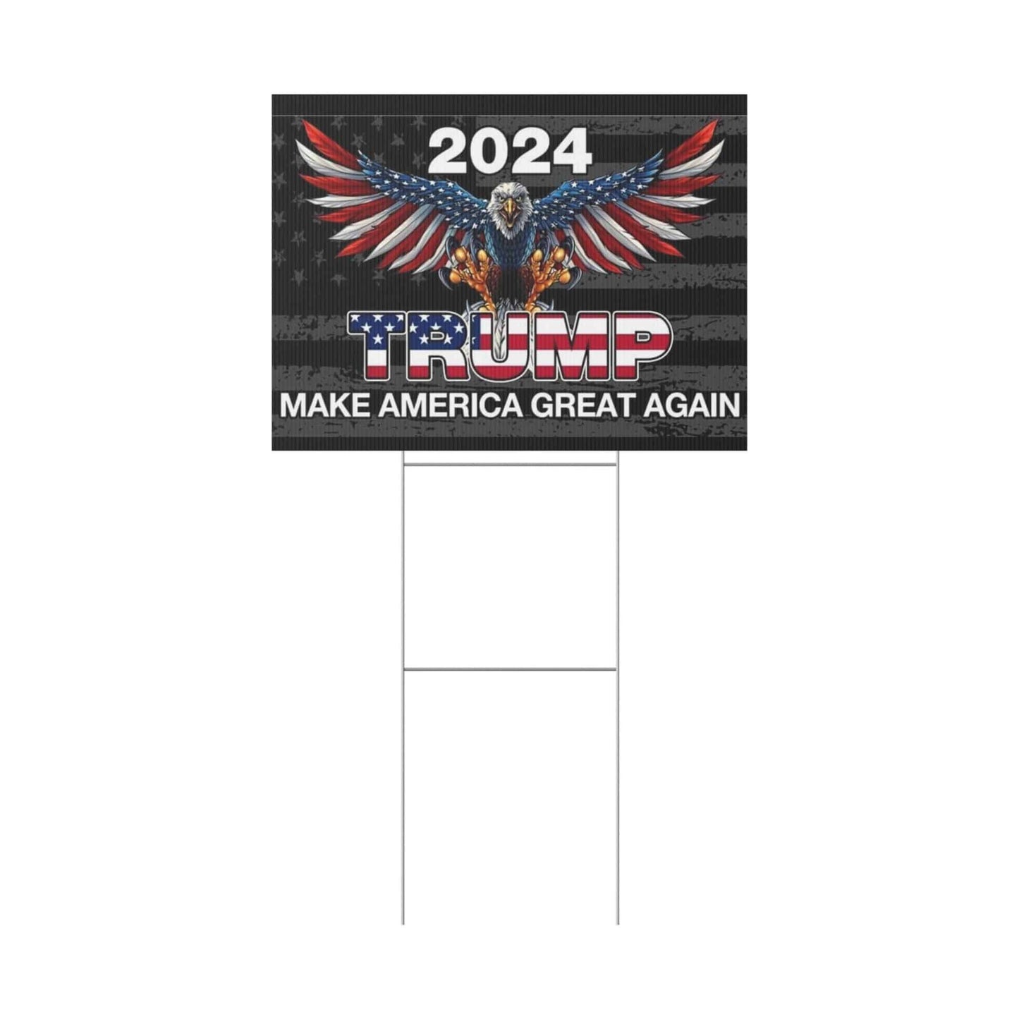 Yard Sign - MAKE AMERICA GREAT AGAIN trump - Galvaleos Galvaleos Galvaleos 18″ x 12″ (Horizontal) Printify Home Decor Yard Sign - MAKE AMERICA GREAT AGAIN trump