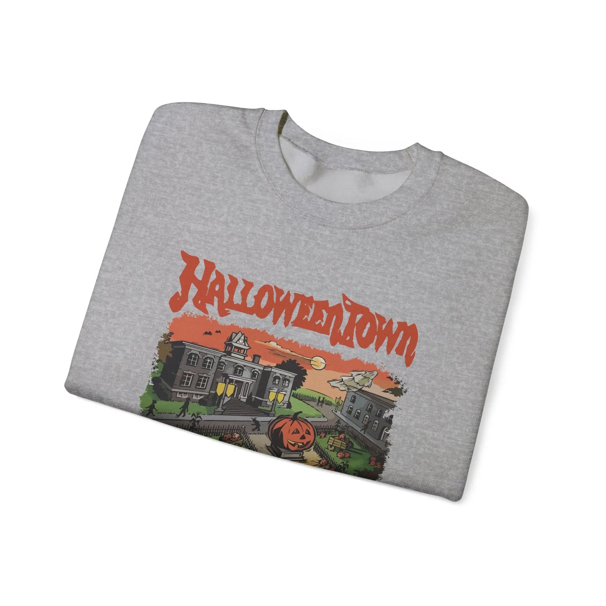 HalloweenTown Sweatshirt, Cozy Fall Sweatshirt, Spooky Vibes, Unisex Crewneck, Halloween Sweatshirt, Fall Sweater Printify