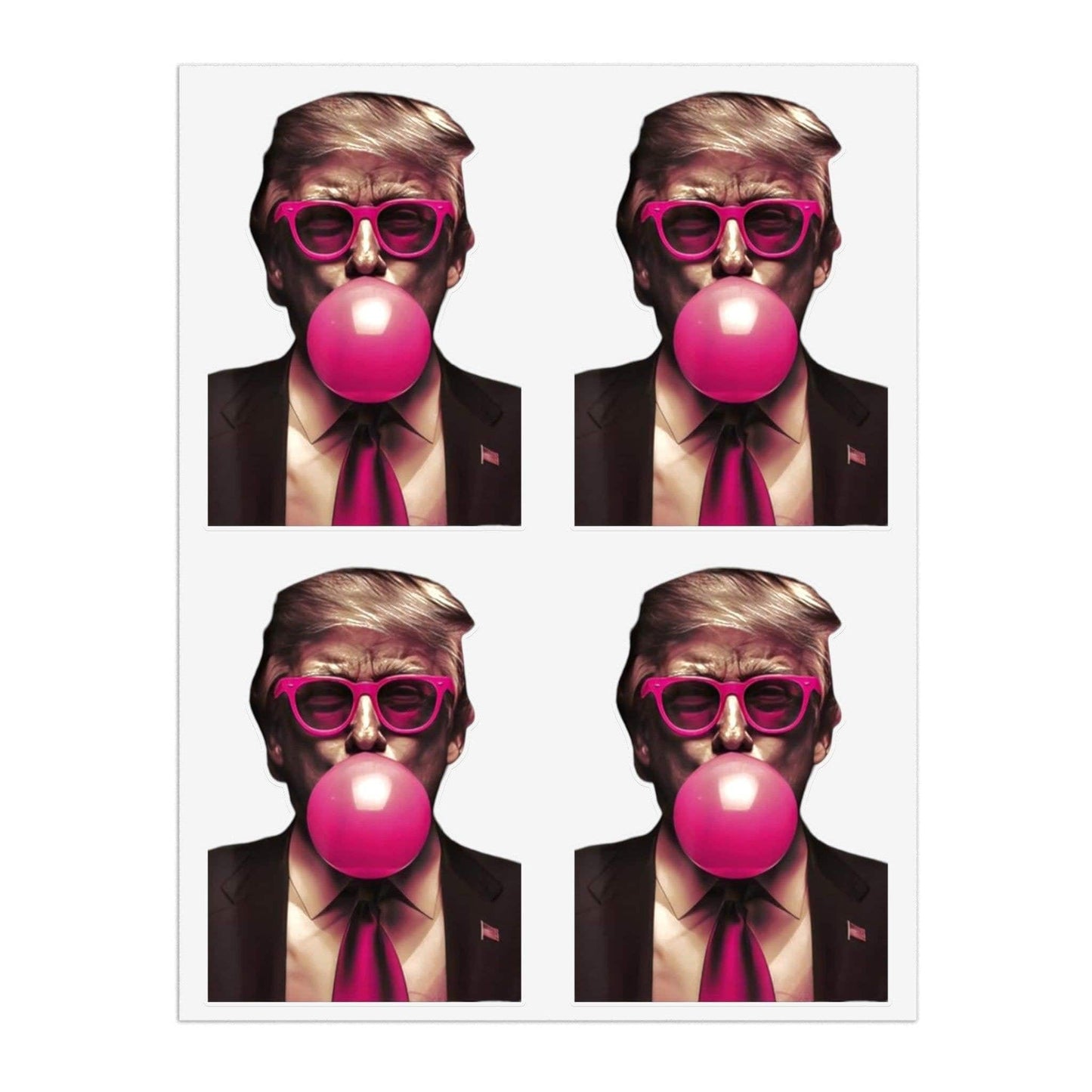 Humor Trump Sticker, Bubble Gum Trump, Funny Trump Stickers, Trump Presidential Election, Trump Humor Sticker Sheet - Galvaleos Galvaleos Galvaleos 11" × 8.5" / Transparent / Die-Cut Printify Paper products Humor Trump Sticker, Bubble Gum Trump, Funny Trump Stickers, Trump Presidential Election, Trump Humor Sticker Sheet