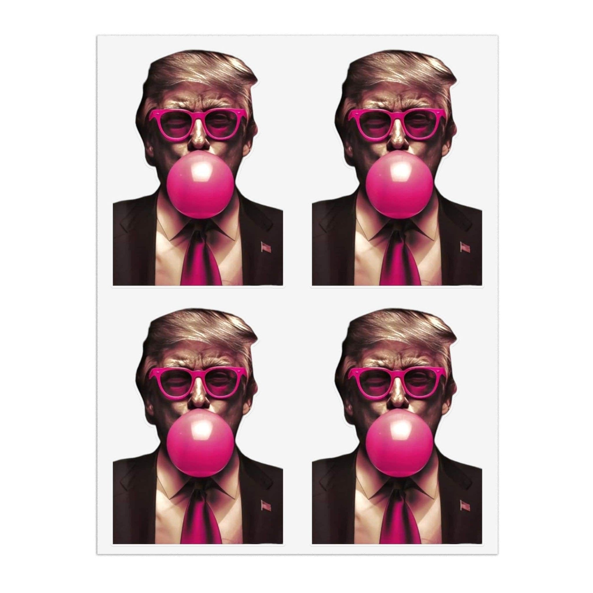 Humor Trump Sticker, Bubble Gum Trump, Funny Trump Stickers, Trump Presidential Election, Trump Humor Sticker Sheet - Galvaleos Galvaleos Galvaleos 11" × 8.5" / Transparent / Die-Cut Printify Paper products Humor Trump Sticker, Bubble Gum Trump, Funny Trump Stickers, Trump Presidential Election, Trump Humor Sticker Sheet