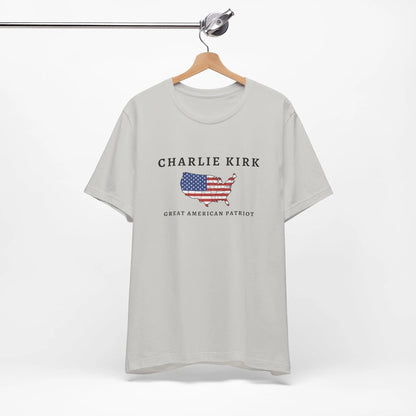 Charlie Kirk Tribute Shirt, Great American Patriot Top, RIP Charlie Kirk Memorial Shirt, USA Hero Apparel Printify