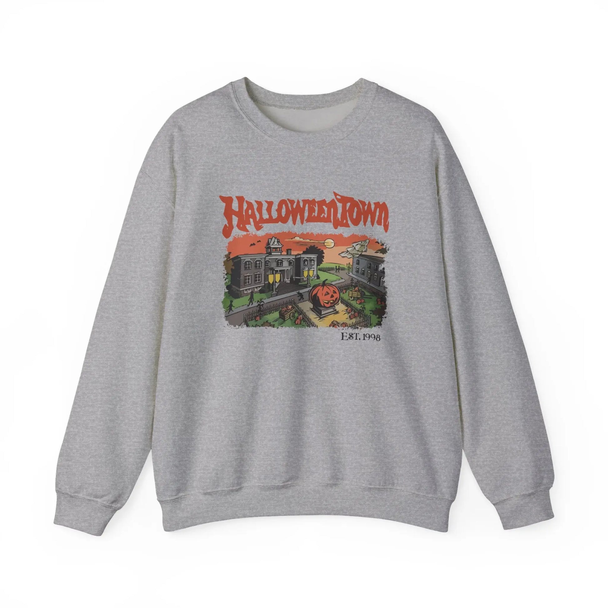 HalloweenTown Sweatshirt, Cozy Fall Sweatshirt, Spooky Vibes, Unisex Crewneck, Halloween Sweatshirt, Fall Sweater Printify