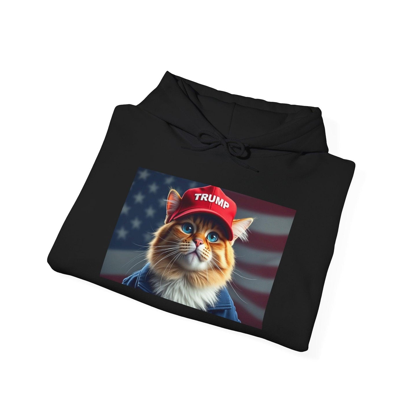 MAGA Cat Trump Hat Unisex Heavy Blend™ Hooded Sweatshirt - Galvaleos Galvaleos Galvaleos Navy / S Printify Hoodie MAGA Cat Trump Hat Unisex Heavy Blend™ Hooded Sweatshirt