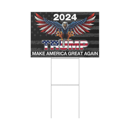 Yard Sign - MAKE AMERICA GREAT AGAIN trump - Galvaleos Galvaleos Galvaleos 18″ x 12″ (Horizontal) Printify Home Decor Yard Sign - MAKE AMERICA GREAT AGAIN trump