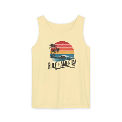 Gulf of America Sleeveless Shirt, Retro Beach Tank, Summer Unisex Tank, Beach Sunset Muscle Tee, Coastal Tank Printify