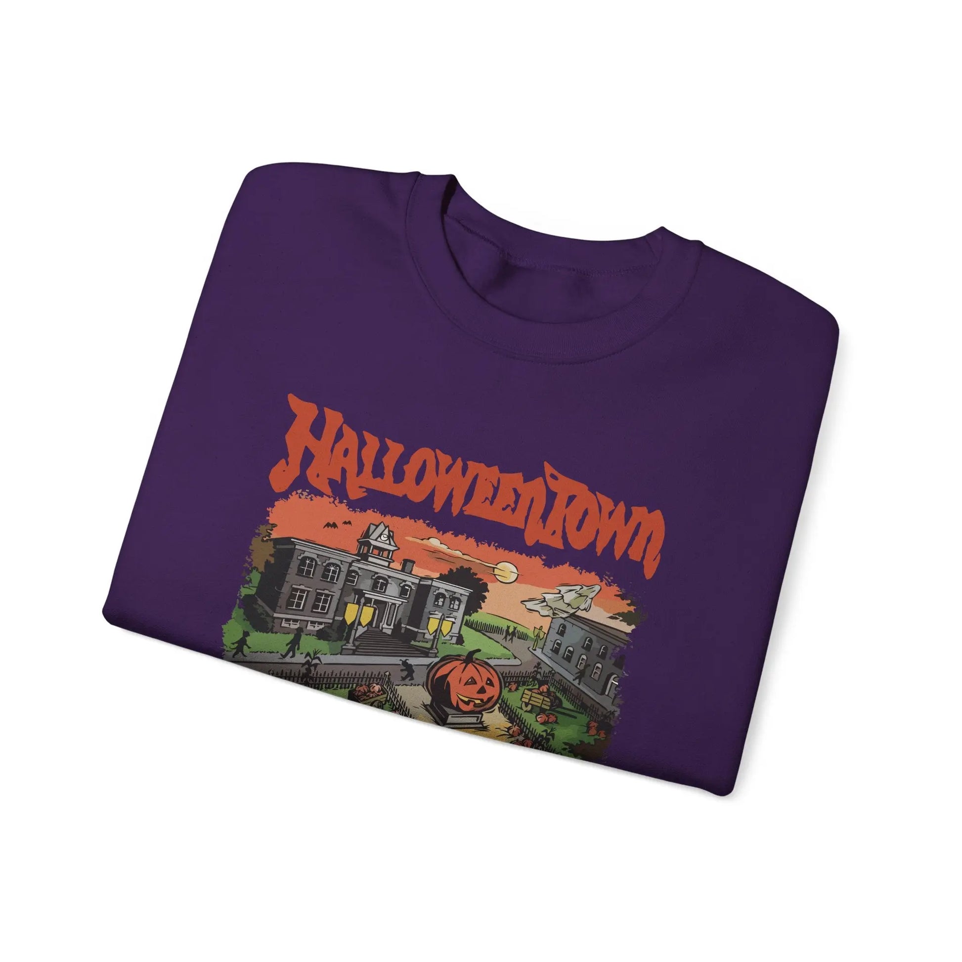 HalloweenTown Sweatshirt, Cozy Fall Sweatshirt, Spooky Vibes, Unisex Crewneck, Halloween Sweatshirt, Fall Sweater Printify