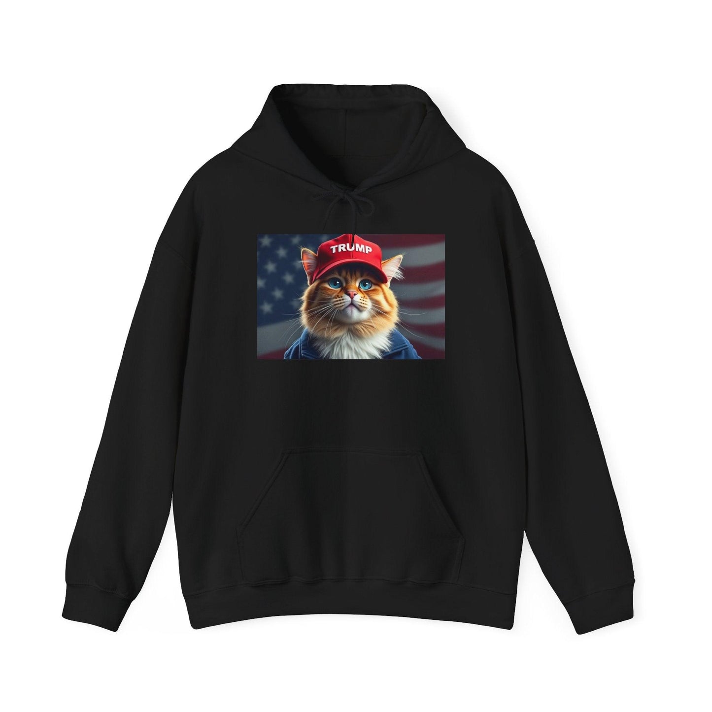 MAGA Cat Trump Hat Unisex Heavy Blend™ Hooded Sweatshirt - Galvaleos Galvaleos Galvaleos Black / S Printify Hoodie MAGA Cat Trump Hat Unisex Heavy Blend™ Hooded Sweatshirt