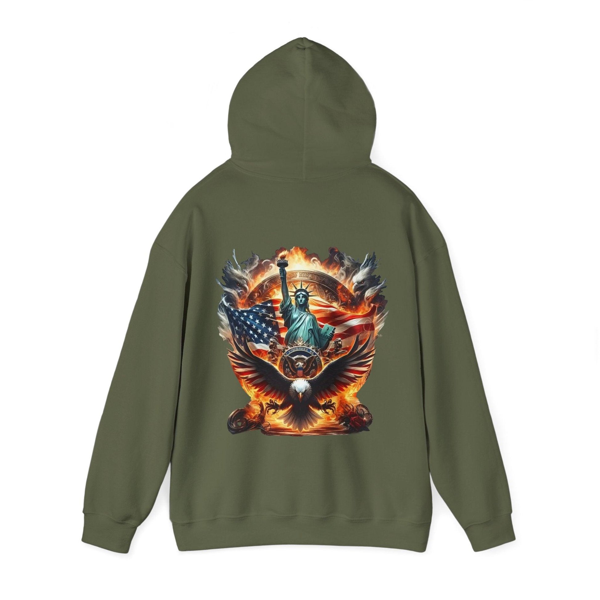 Patriotic Hoodie, Give Me Liberty or Give Me Death Hoodie, American Spirit Pullover, USA Freedom - Galvaleos Galvaleos Galvaleos Navy / S Printify Hoodie Patriotic Hoodie, Give Me Liberty or Give Me Death Hoodie, American Spirit Pullover, USA Freedom