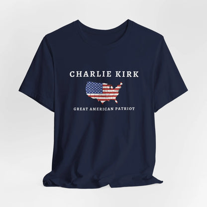 Charlie Kirk Tribute Shirt, Great American Patriot Top, RIP Charlie Kirk Memorial Shirt, USA Hero Apparel Printify