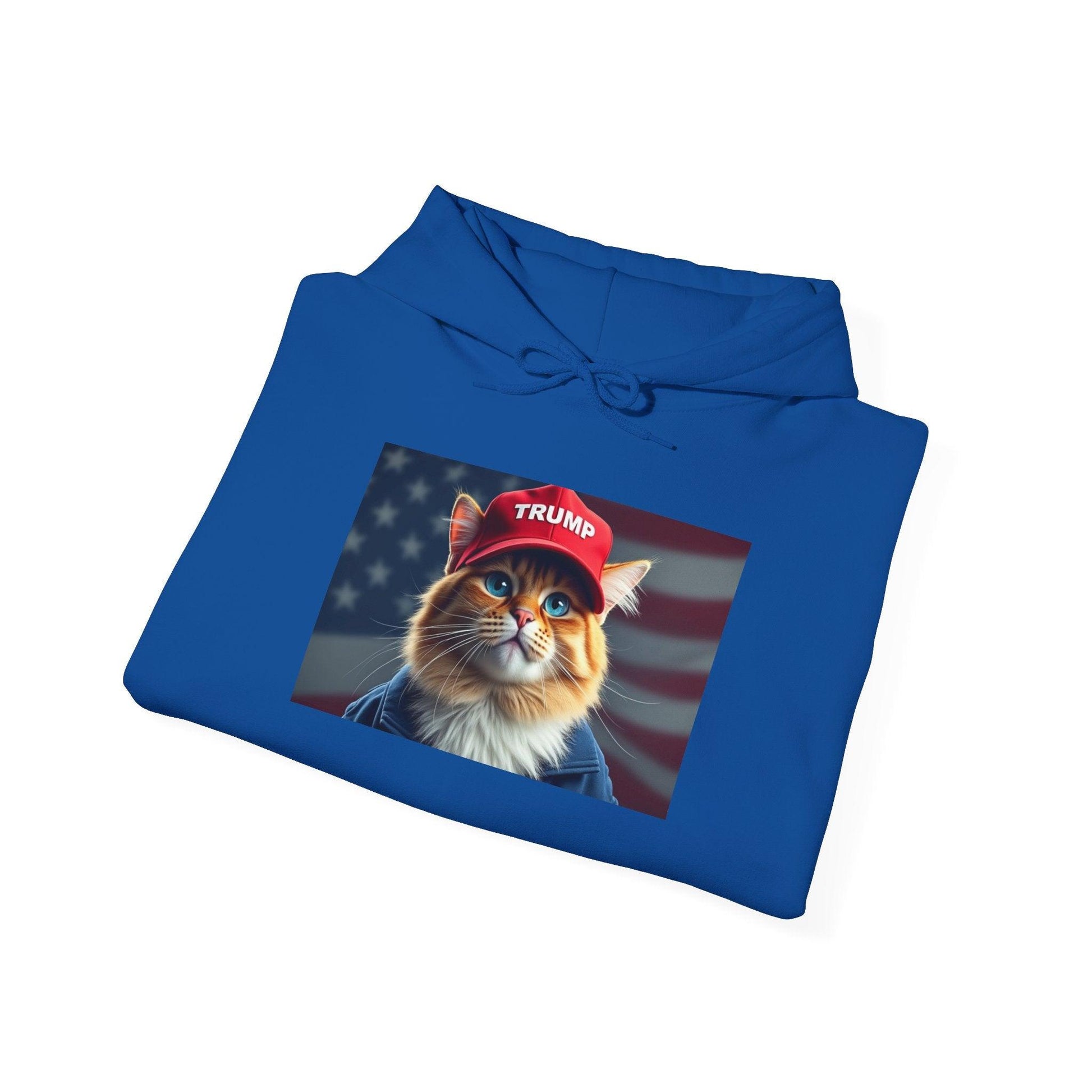 MAGA Cat Trump Hat Unisex Heavy Blend™ Hooded Sweatshirt - Galvaleos Galvaleos Galvaleos Navy / S Printify Hoodie MAGA Cat Trump Hat Unisex Heavy Blend™ Hooded Sweatshirt