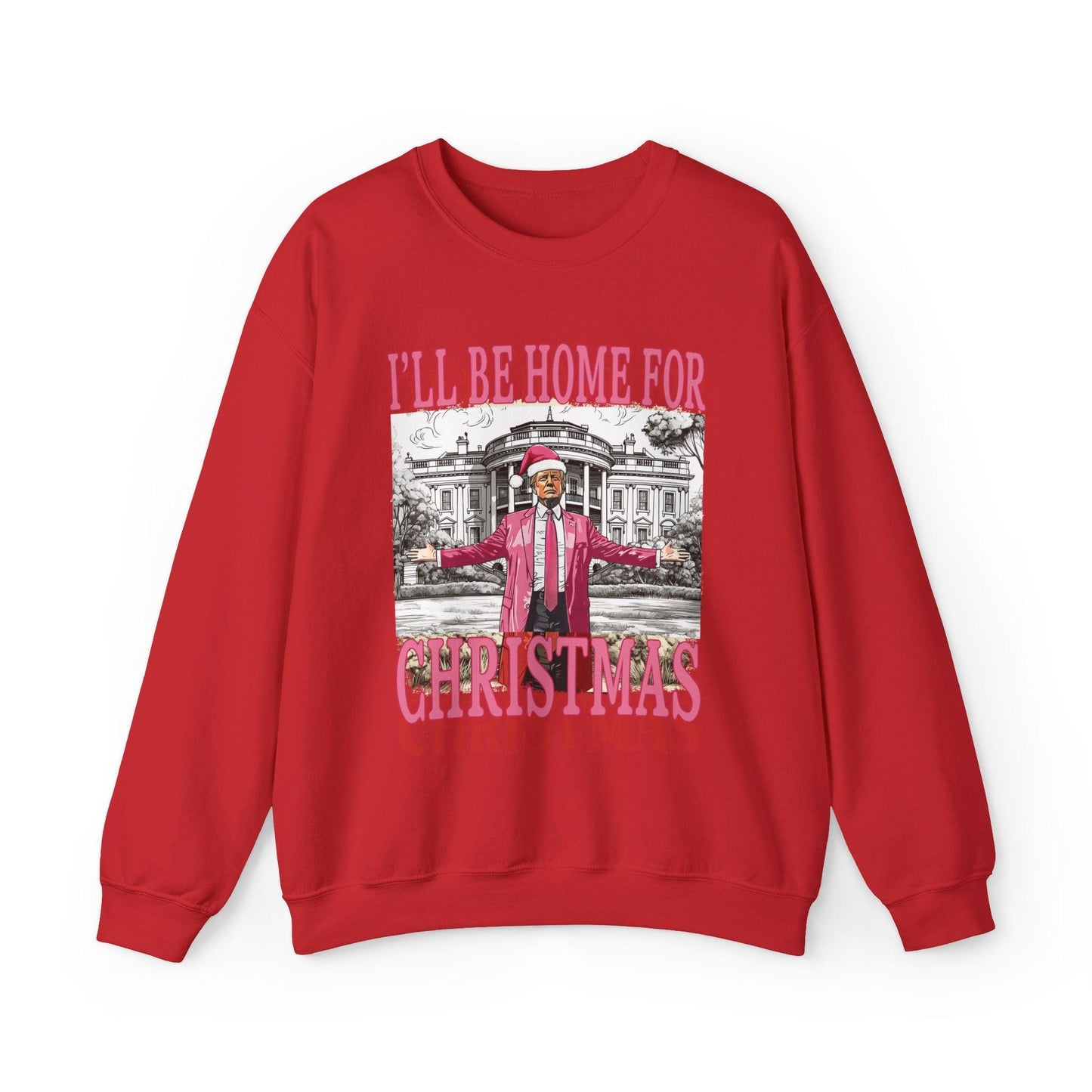 Christmas Trump Sweatshirt, Trump Daddy Holiday Jumper, Funny Xmas Gift, Seasonal Pullover, limited stock - Galvaleos Galvaleos Galvaleos Red / S Printify Sweatshirt Christmas Trump Sweatshirt, Trump Daddy Holiday Jumper, Funny Xmas Gift, Seasonal Pullover, limited stock