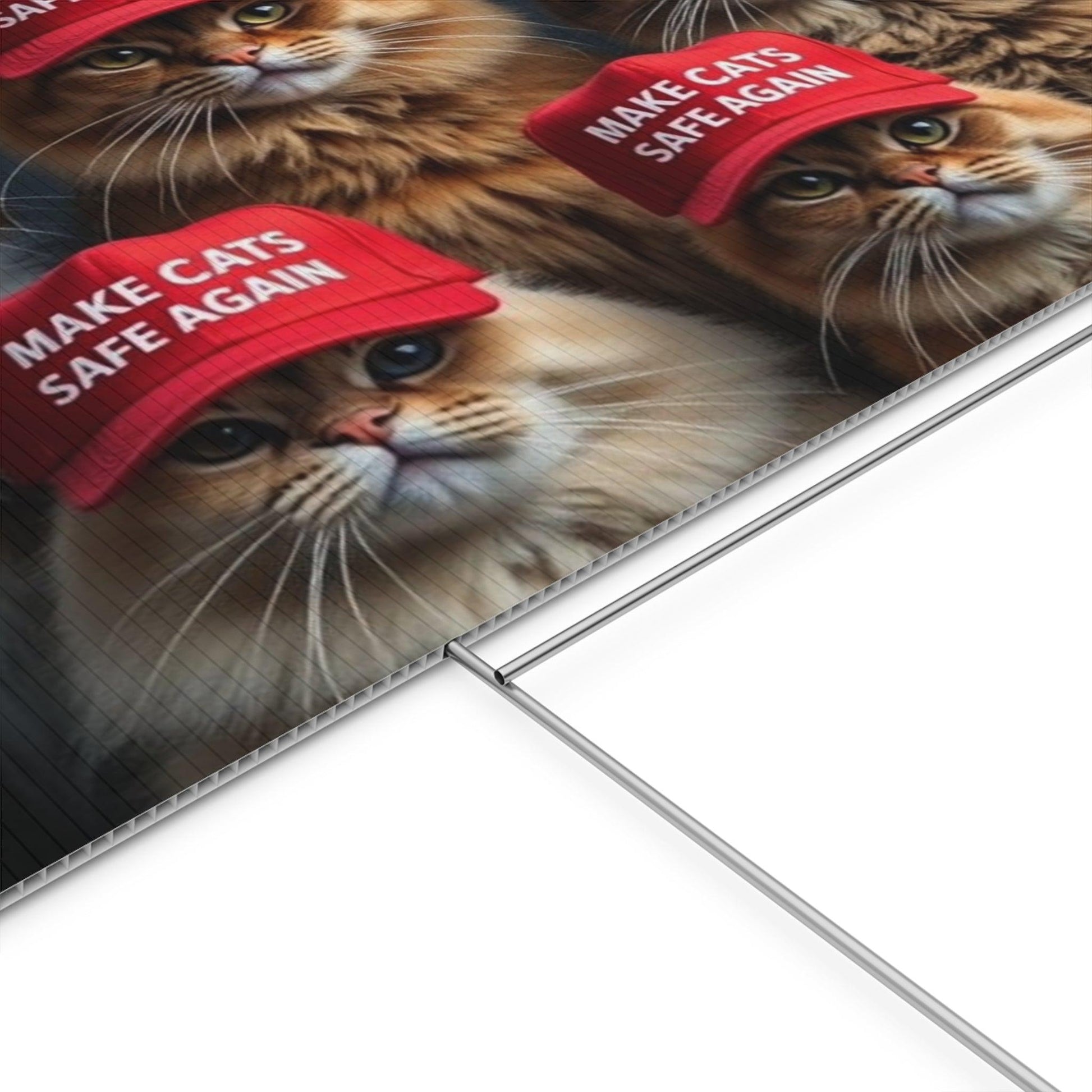 Yard Sign - Make Cats Safe Again - Galvaleos Galvaleos Galvaleos 18″ x 12″ (Horizontal) Printify Home Decor Yard Sign - Make Cats Safe Again