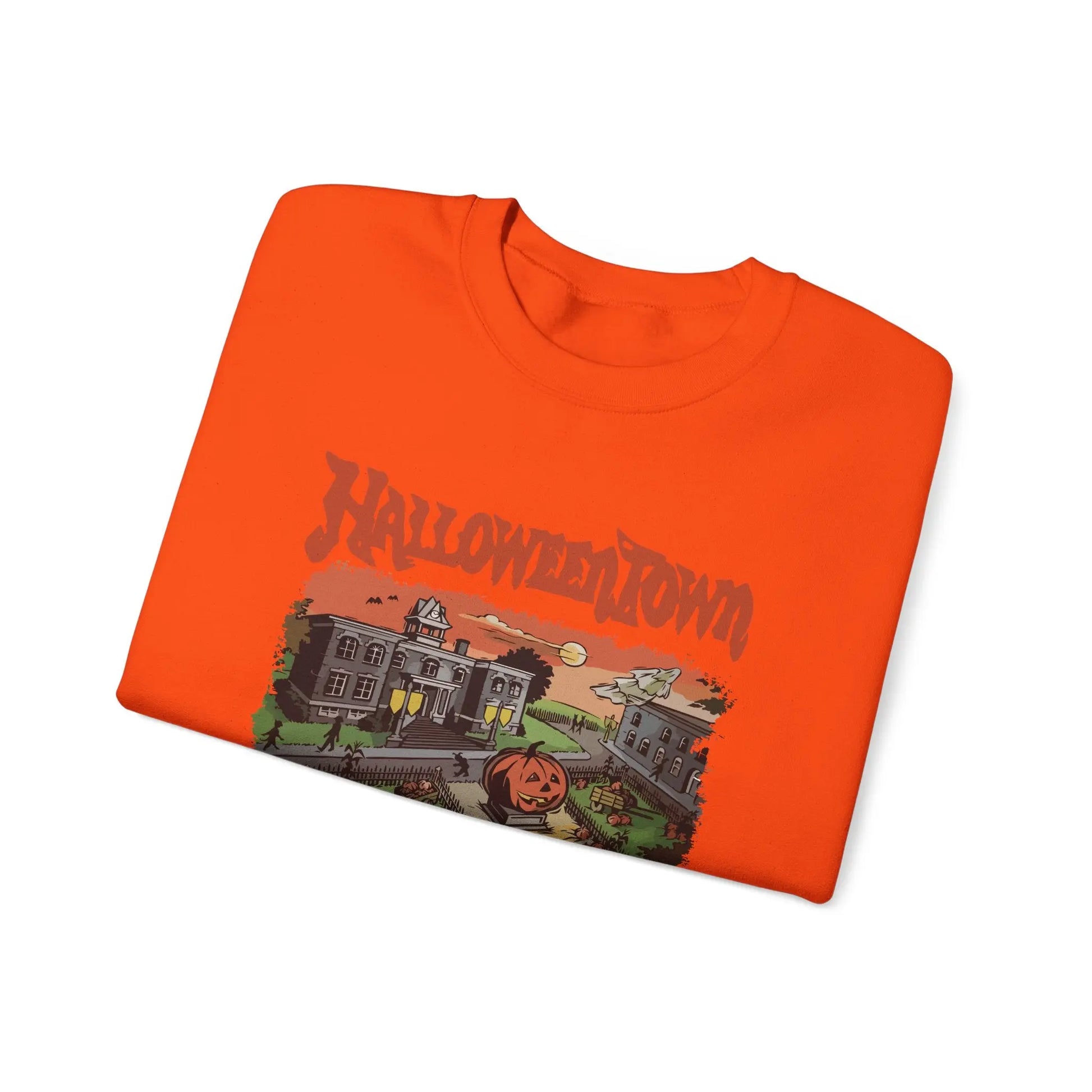 HalloweenTown Sweatshirt, Cozy Fall Sweatshirt, Spooky Vibes, Unisex Crewneck, Halloween Sweatshirt, Fall Sweater Printify