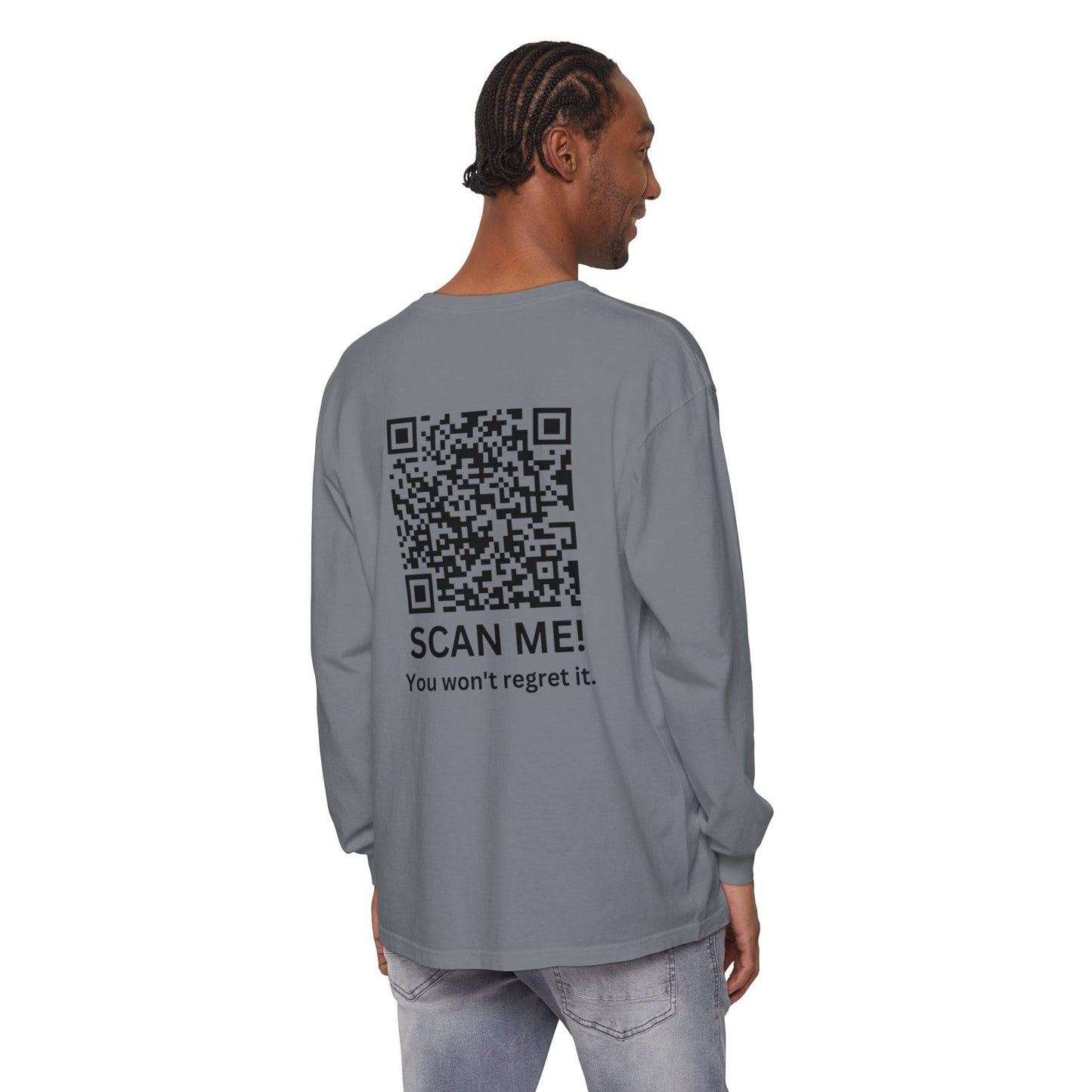 Trump YMCA Dance QR Code Long Sleeve Tshirt, Funny Comfort Colors Tee, Unisex Long Sleeve Shirt