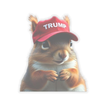 Cute Peanut the Squirrel MAGA President Trump Car Sticker, Political, Patriotic Decal, Conservative Bumper Sticker - Galvaleos Galvaleos Galvaleos 2" × 2" Printify Cute Peanut the Squirrel MAGA President Trump Car Sticker, Political, Patriotic Decal, Conservative Bumper Sticker