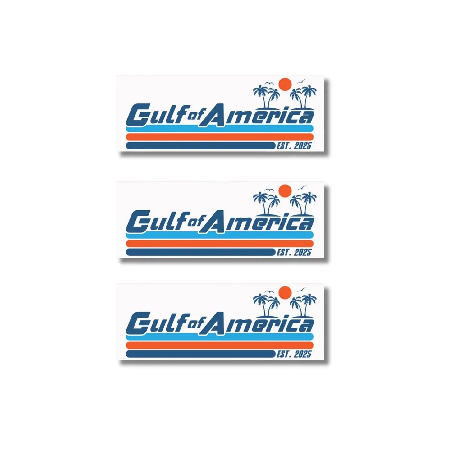 Gulf of America Vinyl Bumper Stickers, 3pc - Galvaleos