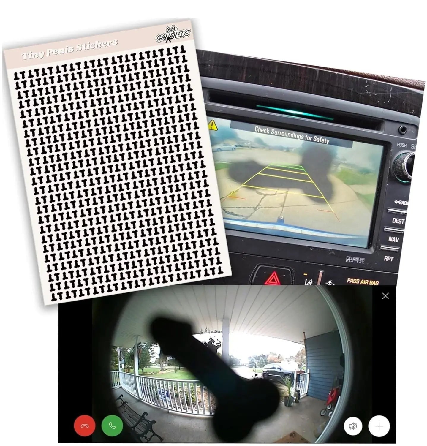 Prank Camera Stickers, 500 Pieces Small Silhouette Decals for Cameras, Funny Stickers for Backup and Home Cameras Galvaleos
