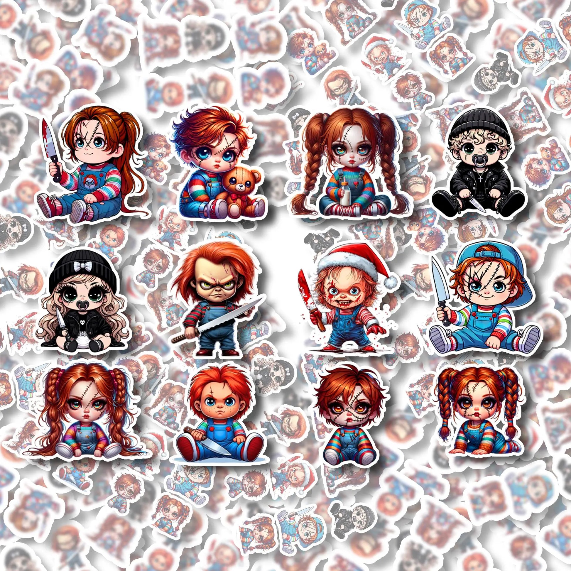 Horror Movie Kawaii Stickers - Halloween 90s Cute Fan Art Collection Galvaleos
