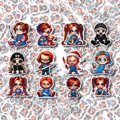 Horror Movie Kawaii Stickers - Halloween 90s Cute Fan Art Collection Galvaleos