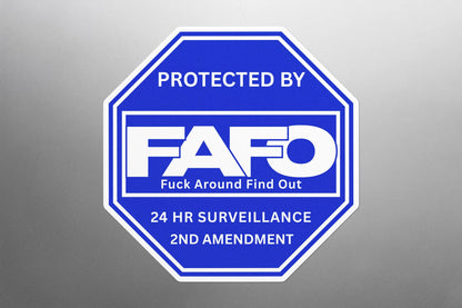 Protected by FAFO Sticker Decal 3pcs - F Around Find Out 2nd Amendment Pro Gun Rights Vinyl Decal - Car Truck Laptop Water Bottle Decal Galvaleos
