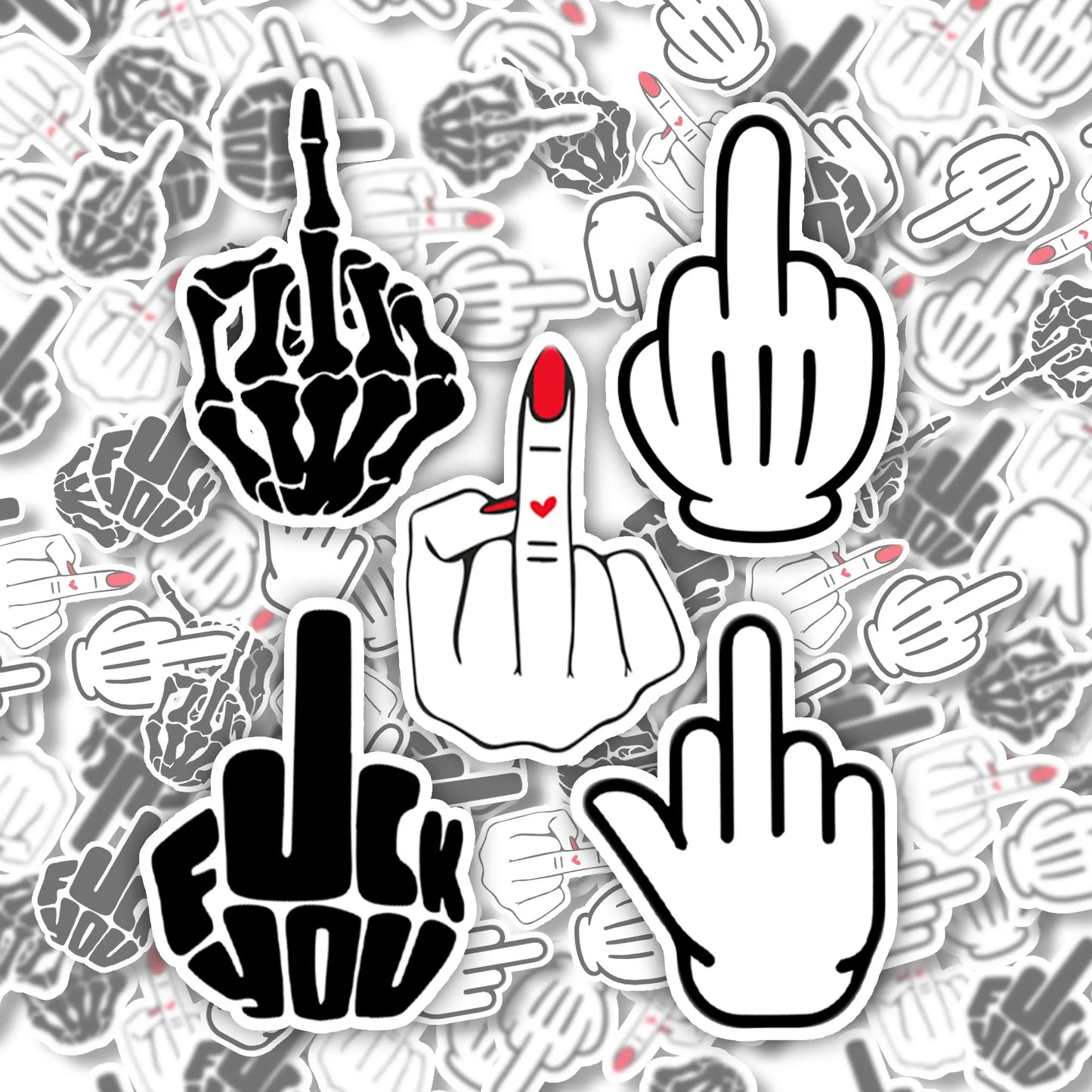 Mini Middle Finger Vinyl Stickers: Funny Prank Decals - 1 Inch Galvaleos