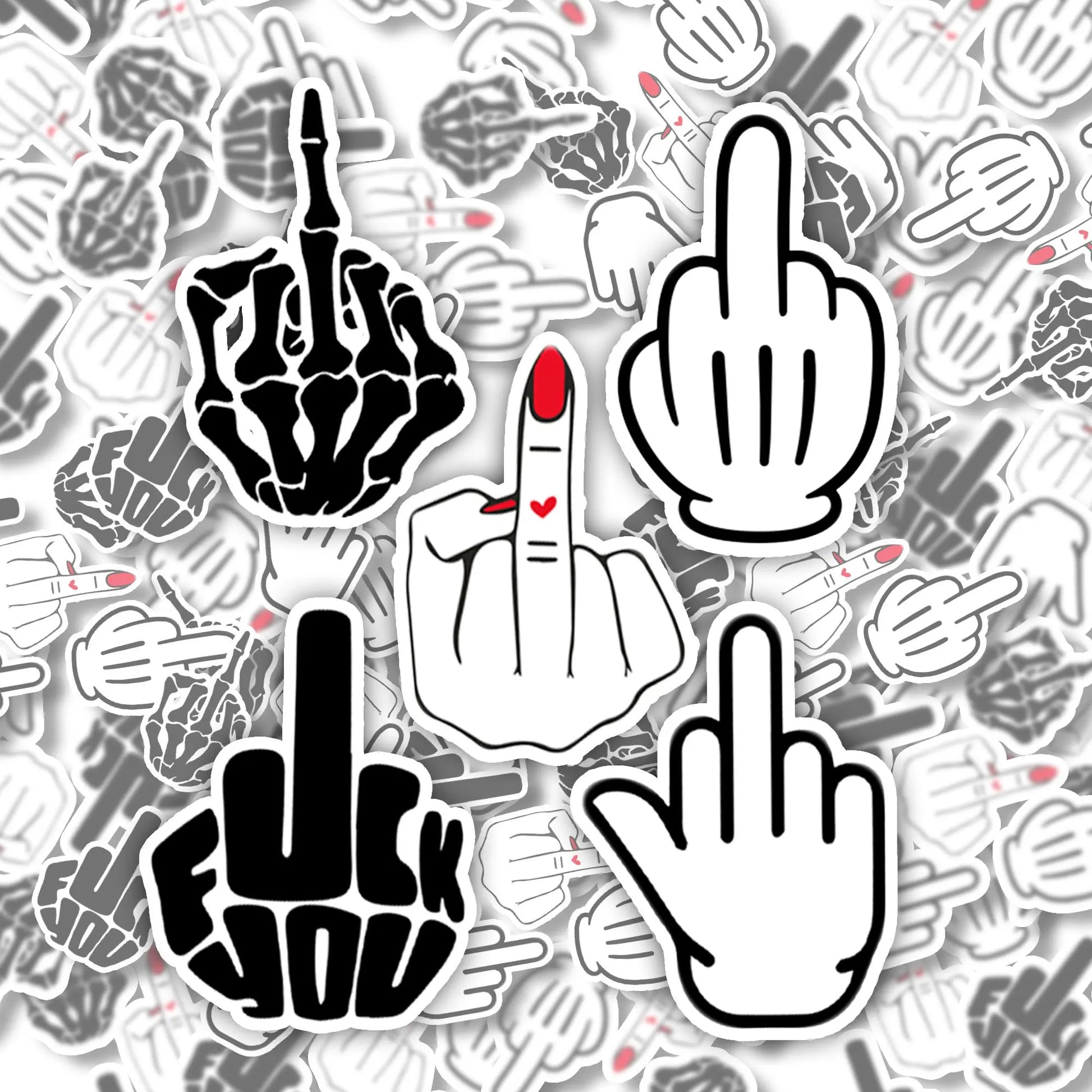 Mini Middle Finger Vinyl Stickers: Funny Prank Decals - 1 Inch Galvaleos