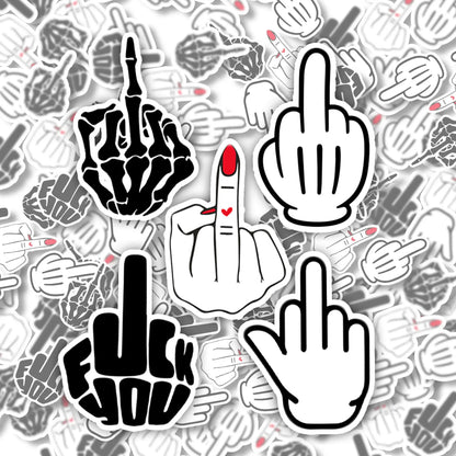 Mini Middle Finger Vinyl Stickers: Funny Prank Decals - 1 Inch Galvaleos