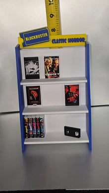 Miniature Horror VHS Collections - 1/6 Scale Retro VHS Movie Tapes - Home Decor Display Shelf - Customizable Blockbuster Shelf Galvaleos