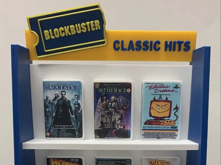 Miniature Horror VHS Collections - 1/6 Scale Retro VHS Movie Tapes - Home Decor Display Shelf - Customizable Blockbuster Shelf Galvaleos