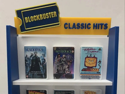 Miniature Horror VHS Collections - 1/6 Scale Retro VHS Movie Tapes - Home Decor Display Shelf - Customizable Blockbuster Shelf Galvaleos