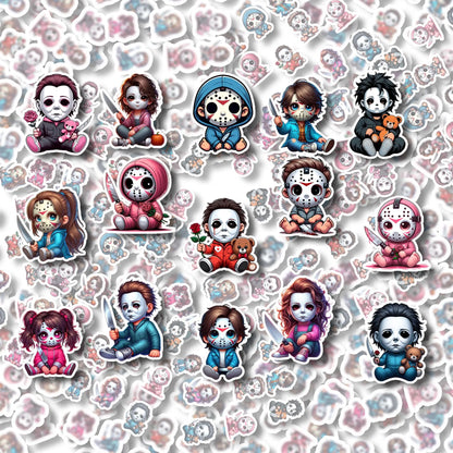 Horror Movie Kawaii Stickers - Halloween 90s Cute Fan Art Collection Galvaleos