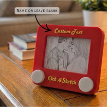 Etch A Sketch Picture Frame | Personalized Retro Toy Photo Holder | Custom Valentines Gift | Unique Gift for Husband Wife Girlfriend - Galvaleos