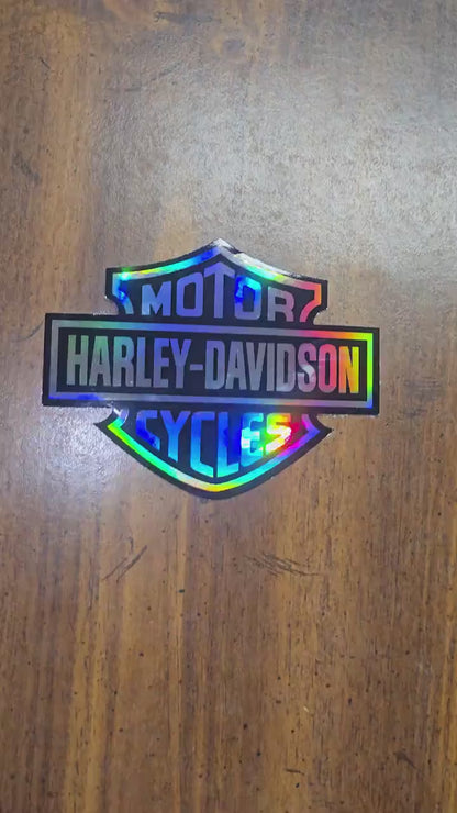 Holographic Chrome Harley Davidson Motorcycle Bar And Handle Decals