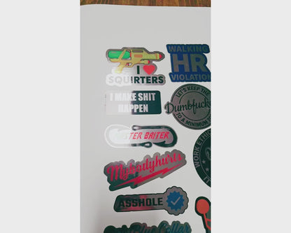 Chrome Hard Hat Stickers for Adults - 30 Pcs, Funny (Dirty) for Water Bottle, Laptop, Helmet, Cars, Tool Box, Cars - Blue Collar Stickers for Men, Waterproof