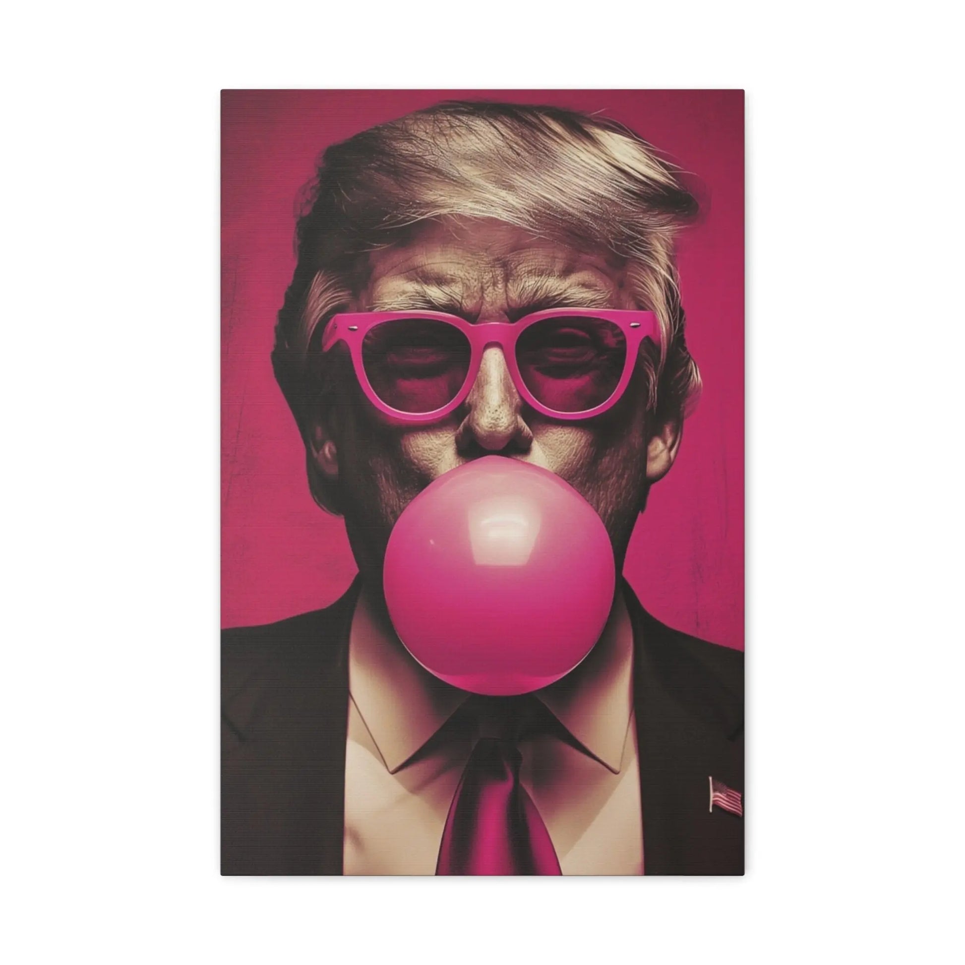 Donald Trump Bubble Gum Art - Stretched Canvas - Galvaleos