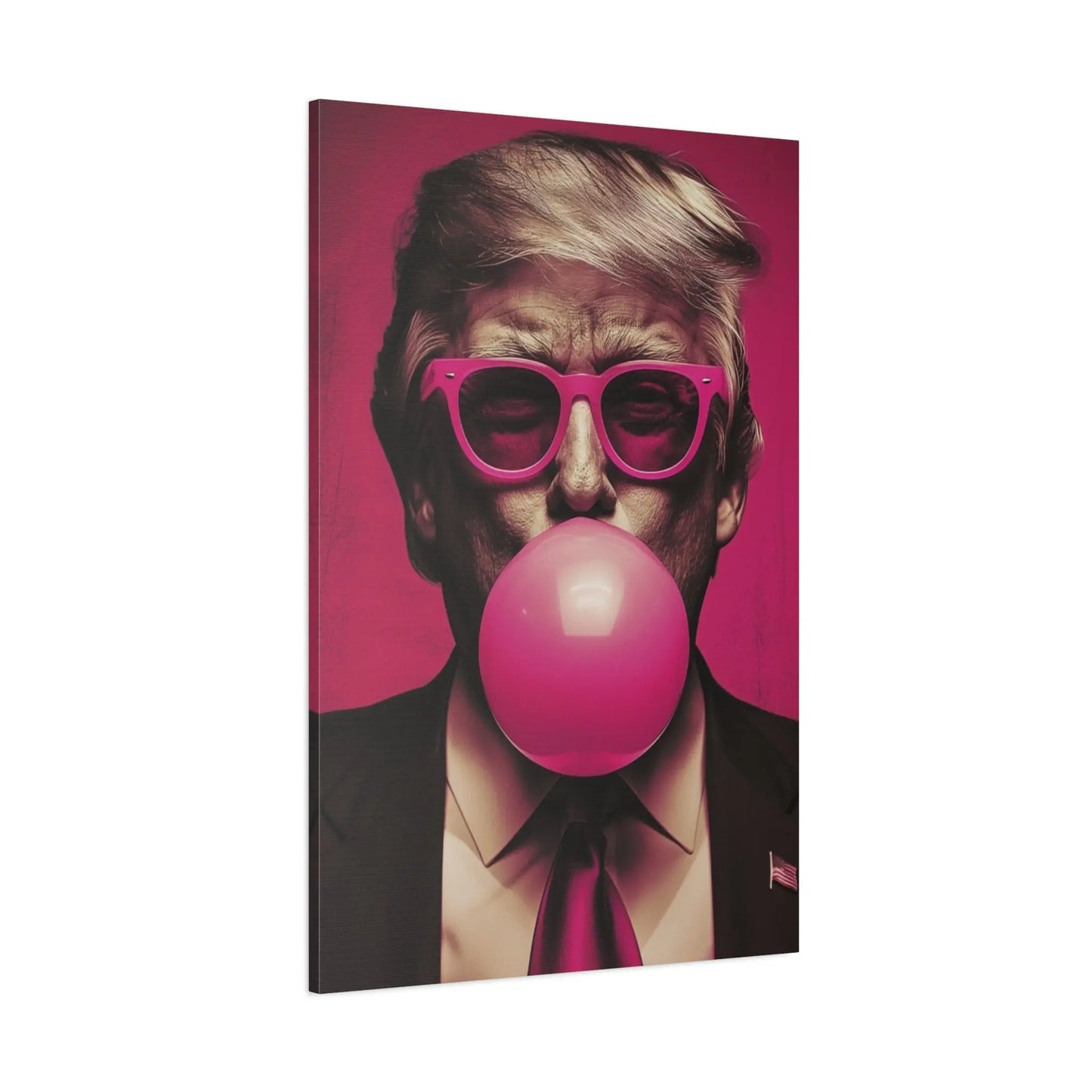 Donald Trump Bubble Gum Art - Stretched Canvas - Galvaleos