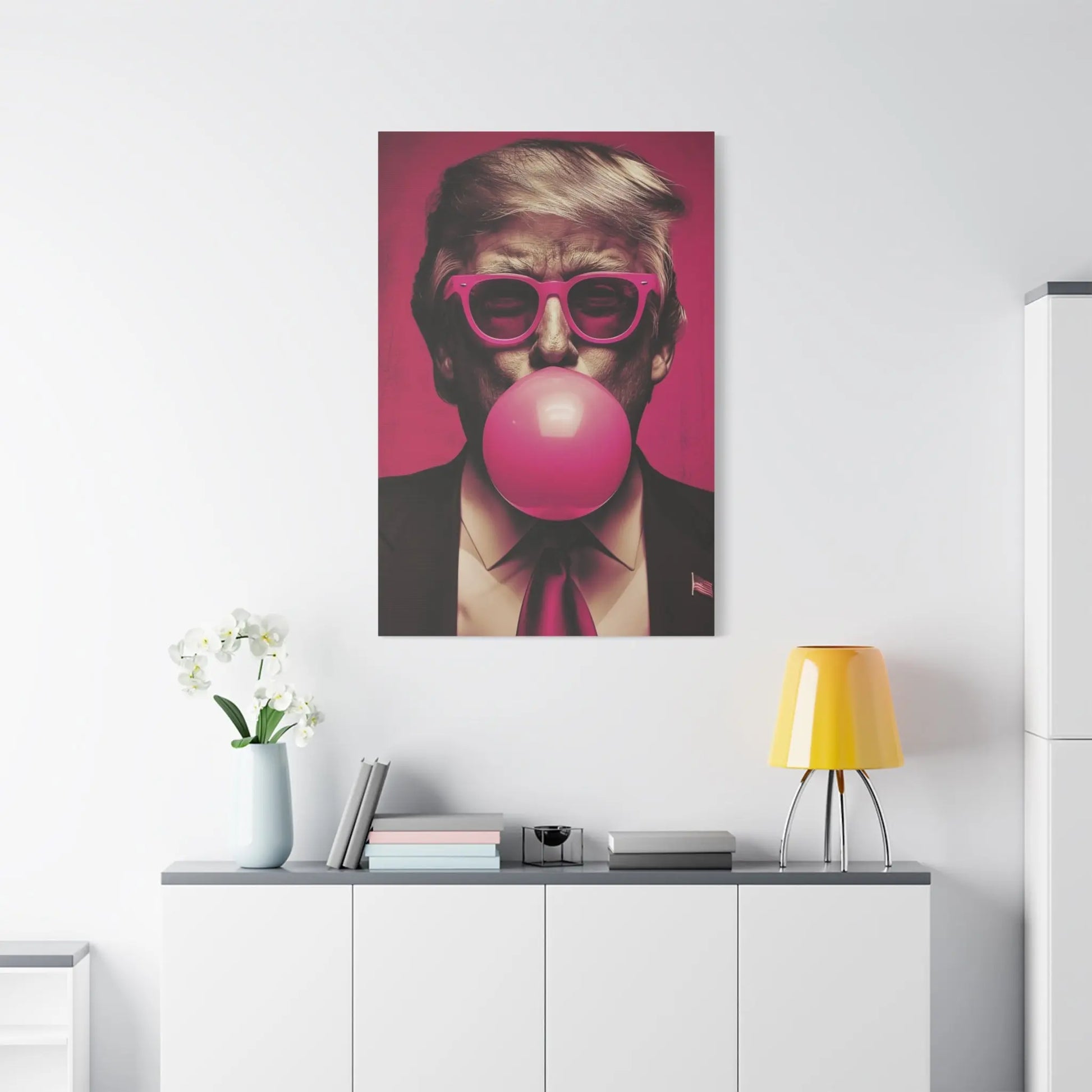 Donald Trump Bubble Gum Art - Stretched Canvas - Galvaleos