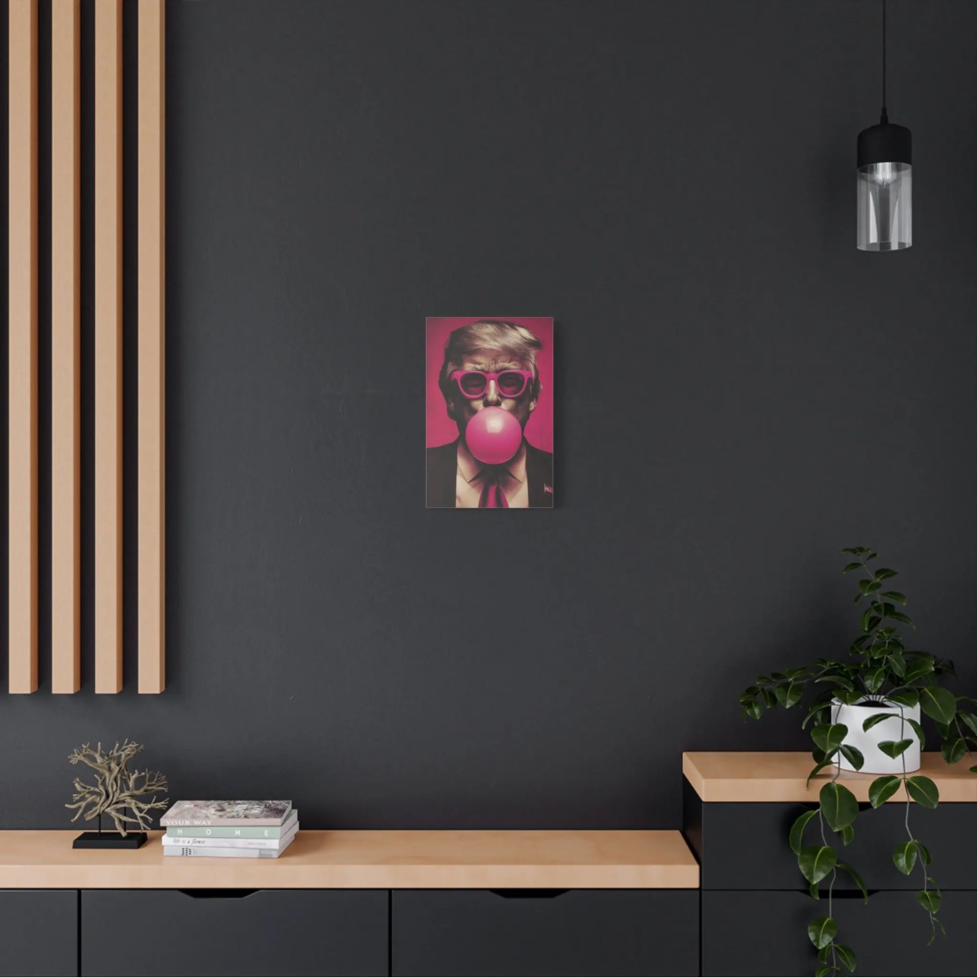 Donald Trump Bubble Gum Art - Stretched Canvas - Galvaleos